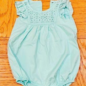 Sweet Gap Eyelet Bubble Romper